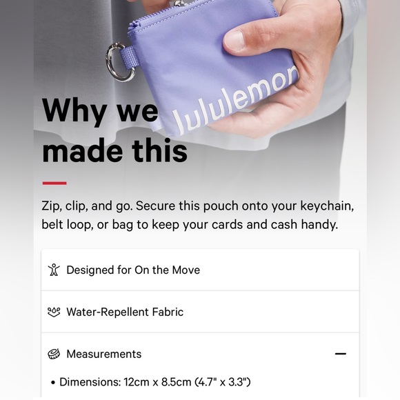 Lululemon Clippable Card Pouch NWT - Dark Lavender / White Opal - Picture 5 of 7